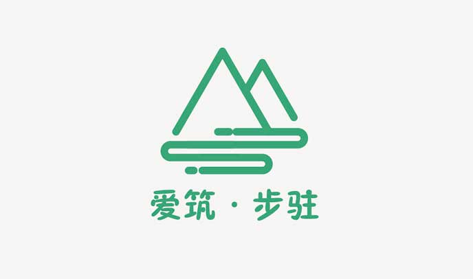 爱筑步驻品牌logo设计-形象标识策划